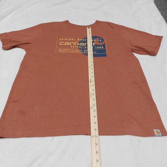 MEN'S LARGE RELAXED FIT SS CARHARTT GRAPHIC T-SHIRT (104610 R38) BURNT ORANGE - Picture 7 of 9